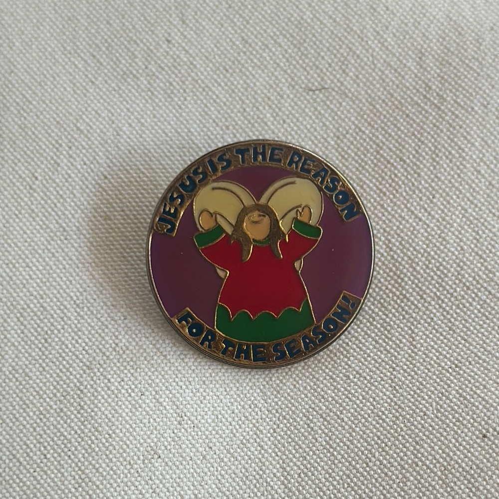 Elegant Angel Brooch Pin with Red and Green Details